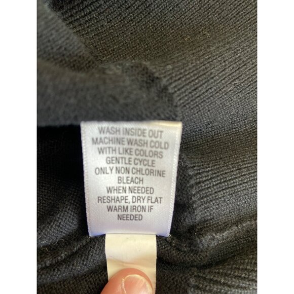 Croft Barrow Womens Cardigan Sweater Small Black Cotton Button-Front Y2K Career - Picture 5 of 11